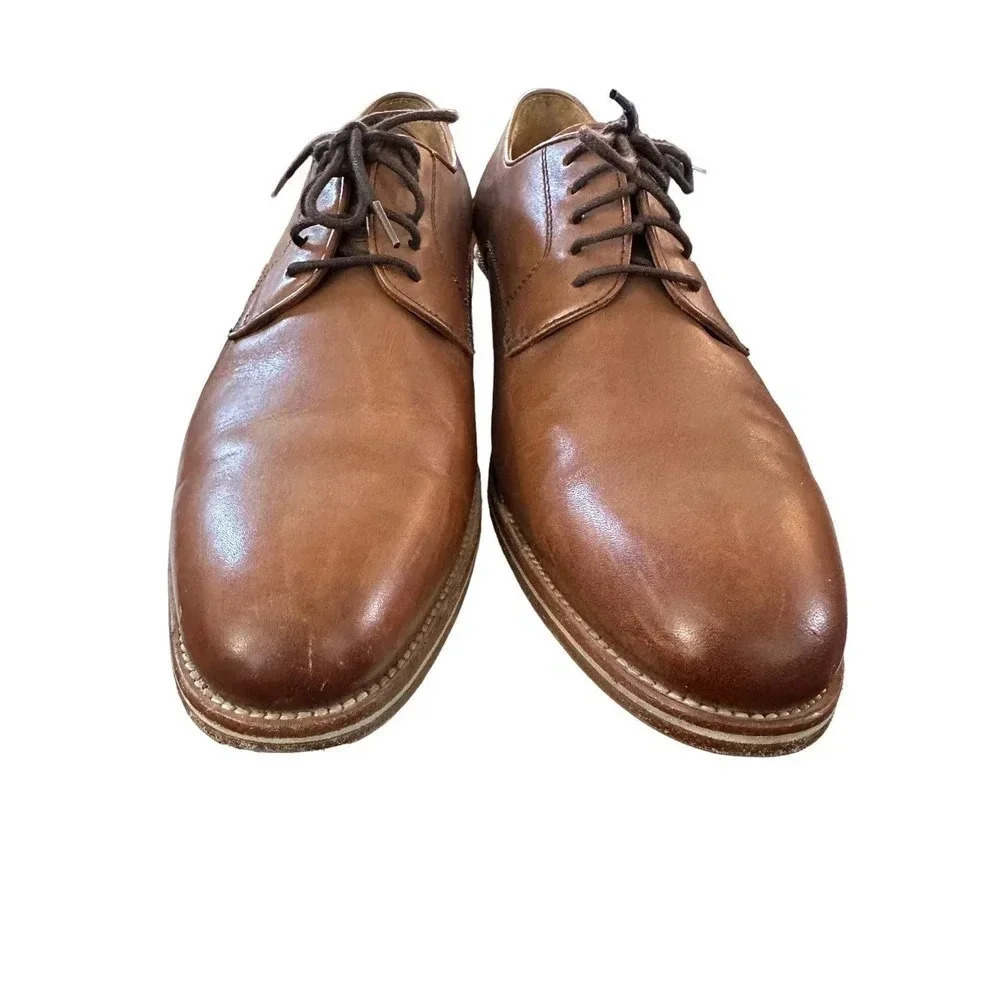 Warfield & Grand Men's Cognac Leather Lace Up Adler Oxford Shoes Size US 8.5